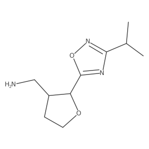 rac-[(2R,3R)-2-[3-(propan-2-yl)-1,2,4-oxadiazol-5-yl]oxolan-3-yl]methanamine Structure