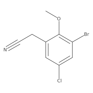 2-(3-Bromo-5-chloro-2-methoxyphenyl)acetonitrile Structure