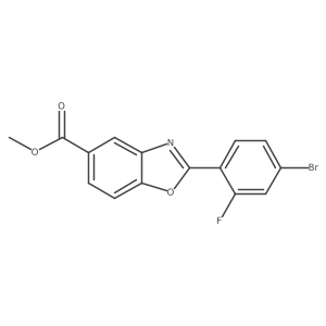Methyl 2-(4-bromo-2-fluorophenyl)-1,3-benzoxazole-5-carboxylate结构式