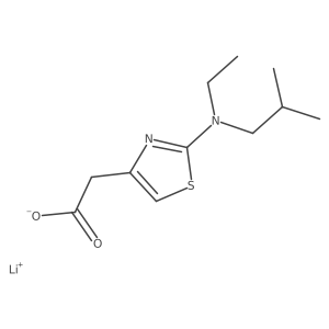 Lithium(1+) ion 2-{2-[ethyl(2-methylpropyl)amino]-1,3-thiazol-4-yl}acetate Structure