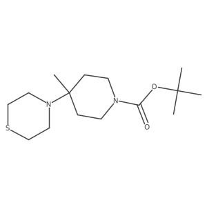 Tert-butyl 4-methyl-4-(thiomorpholin-4-yl)piperidine-1-carboxylate Structure