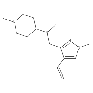 1-methyl-3-{[methyl(1-methylpiperidin-4-yl)amino]methyl}-1H-pyrazole-4-carbaldehyde结构式