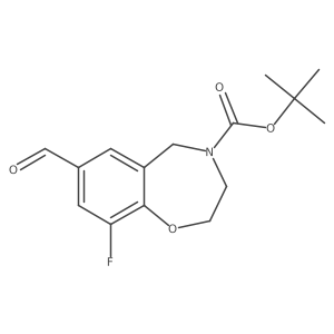 Tert-butyl 9-fluoro-7-formyl-2,3,4,5-tetrahydro-1,4-benzoxazepine-4-carboxylate Structure