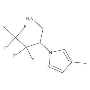 3,3,4,4,4-pentafluoro-2-(4-methyl-1H-pyrazol-1-yl)butan-1-amine结构式