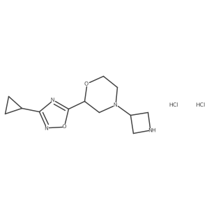 4-(Azetidin-3-yl)-2-(3-cyclopropyl-1,2,4-oxadiazol-5-yl)morpholine dihydrochloride Structure