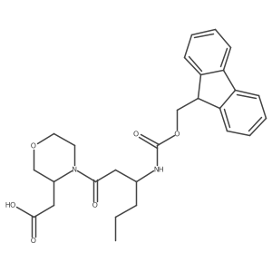 2-{4-[(3S)-3-({[(9H-fluoren-9-yl)methoxy]carbonyl}amino)hexanoyl]morpholin-3-yl}acetic acid Structure