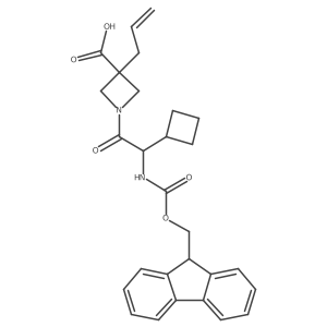 1-[2-cyclobutyl-2-({[(9H-fluoren-9-yl)methoxy]carbonyl}amino)acetyl]-3-(prop-2-en-1-yl)azetidine-3-carboxylic acid Structure