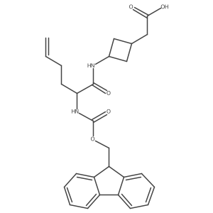 2-{3-[2-({[(9H-fluoren-9-yl)methoxy]carbonyl}amino)hex-5-enamido]cyclobutyl}acetic acid Structure