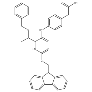2-{4-[3-(benzyloxy)-2-({[(9H-fluoren-9-yl)methoxy]carbonyl}amino)butanamido]phenyl}acetic acid Structure