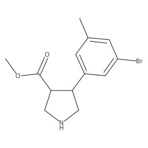 Methyl 4-(3-bromo-5-methylphenyl)pyrrolidine-3-carboxylate结构式