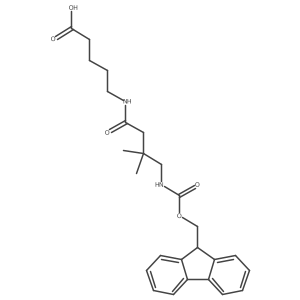5-[4-({[(9H-fluoren-9-yl)methoxy]carbonyl}amino)-3,3-dimethylbutanamido]pentanoic acid Structure