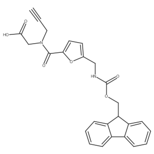 2-(1-{5-[({[(9H-fluoren-9-yl)methoxy]carbonyl}amino)methyl]furan-2-yl}-N-(prop-2-yn-1-yl)formamido)acetic acid Structure