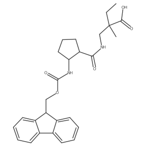 2-({[2-({[(9H-fluoren-9-yl)methoxy]carbonyl}amino)cyclopentyl]formamido}methyl)-2-methylbutanoic acid结构式