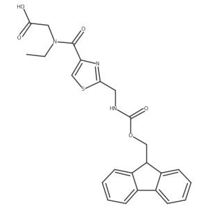 2-(N-ethyl-1-{2-[({[(9H-fluoren-9-yl)methoxy]carbonyl}amino)methyl]-1,3-thiazol-4-yl}formamido)acetic acid结构式