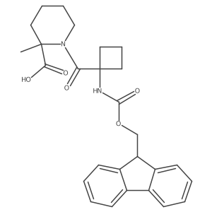 1-[1-({[(9H-fluoren-9-yl)methoxy]carbonyl}amino)cyclobutanecarbonyl]-2-methylpiperidine-2-carboxylic acid Structure