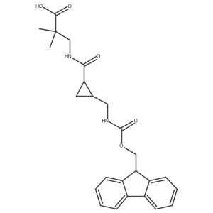 rac-3-{[(1R,2S)-2-[({[(9H-fluoren-9-yl)methoxy]carbonyl}amino)methyl]cyclopropyl]formamido}-2,2-dimethylpropanoic acid结构式