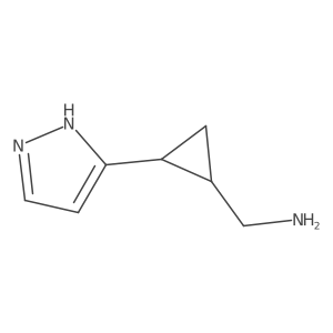 rac-[(1R,2R)-2-(1H-pyrazol-3-yl)cyclopropyl]methanamine结构式