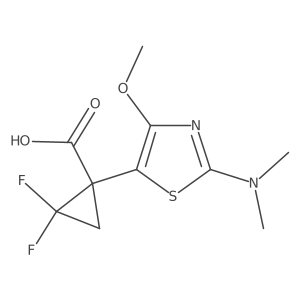 1-[2-(Dimethylamino)-4-methoxy-1,3-thiazol-5-yl]-2,2-difluorocyclopropane-1-carboxylic acid Structure
