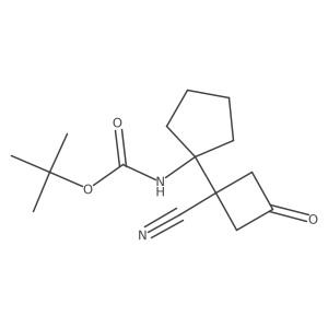 tert-butyl N-[1-(1-cyano-3-oxocyclobutyl)cyclopentyl]carbamate Structure