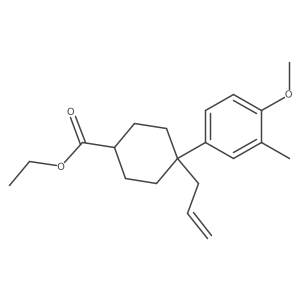 Ethyl 4-allyl-4-(4-methoxy-3-methylphenyl)cyclohexane-1-carboxylate结构式
