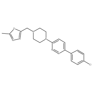 3-(4-Chlorophenyl)-6-{4-[(5-methyl-1,3,4-oxadiazol-2-yl)methyl]piperazin-1-yl}pyridazine结构式