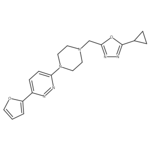 2-Cyclopropyl-5-[[4-[6-(furan-2-yl)pyridazin-3-yl]piperazin-1-yl]methyl]-1,3,4-oxadiazole结构式
