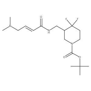 tert-butyl 3-{[(2E)-4-(dimethylamino)but-2-enamido]methyl}-4,4-difluoropiperidine-1-carboxylate结构式