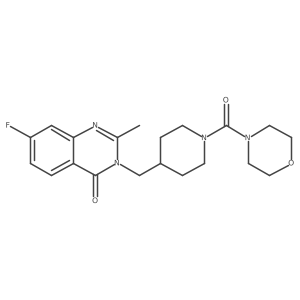 7-Fluoro-2-methyl-3-{[1-(morpholine-4-carbonyl)piperidin-4-yl]methyl}-3,4-dihydroquinazolin-4-one结构式
