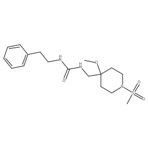 3-[(1-Methanesulfonyl-4-methoxypiperidin-4-yl)methyl]-1-(2-phenylethyl)urea结构式