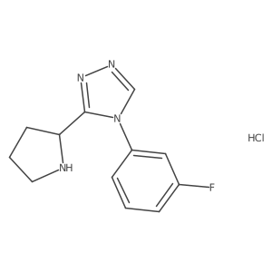 4-(3-fluorophenyl)-3-(pyrrolidin-2-yl)-4H-1,2,4-triazole hydrochloride结构式