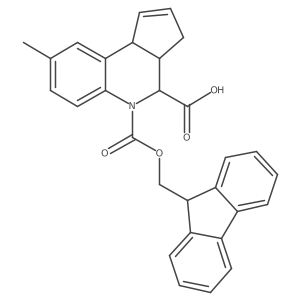 rac-(3aR,4S,9bS)-5-{[(9H-fluoren-9-yl)methoxy]carbonyl}-8-methyl-3H,3aH,4H,5H,9bH-cyclopenta[c]quinoline-4-carboxylic acid Structure