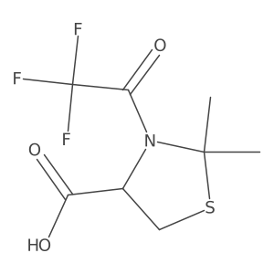 (4S)-2,2-dimethyl-3-(2,2,2-trifluoroacetyl)-1,3-thiazolidine-4-carboxylic acid结构式