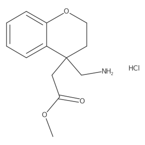 methyl 2-[4-(aminomethyl)-3,4-dihydro-2H-1-benzopyran-4-yl]acetate hydrochloride Structure