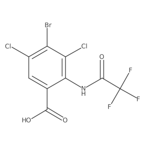 4-Bromo-3,5-dichloro-2-(2,2,2-trifluoroacetamido)benzoic acid Structure