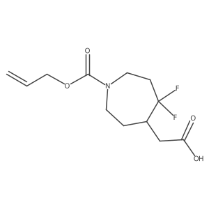 2-{5,5-Difluoro-1-[(prop-2-en-1-yloxy)carbonyl]azepan-4-yl}acetic acid结构式
