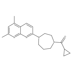 7-(4-Cyclopropanecarbonyl-1,4-diazepan-1-yl)-2,4-dimethyl-1,8-naphthyridine结构式