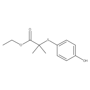 2-(4-Hydroxy-phenylsulfanyl)-2-methyl-propionic acid ethyl ester Structure