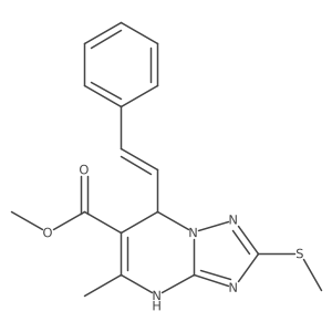 (E)-methyl 5-methyl-2-(methylthio)-7-styryl-4,7-dihydro-[1,2,4]triazolo[1,5-a]pyrimidine-6-carboxylate结构式