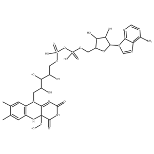 Riboflavin 5a(2)-(trihydrogen diphosphate), 4a,5-dihydro-4a-hydroperoxy-, Pa(2)a5a(2)-ester with adenosine Structure