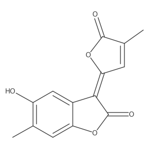 5-Hydroxy-6-methyl-3-(4-methyl-5-oxo-2(5H)-furanylidene)-2(3H)-benzofuranone结构式