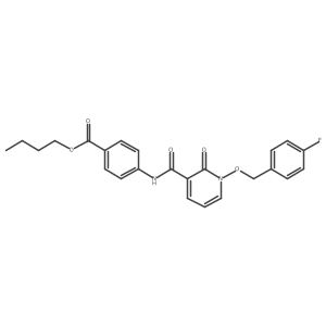 Butyl 4-(1-((4-fluorobenzyl)oxy)-2-oxo-1,2-dihydropyridine-3-carboxamido)benzoate结构式