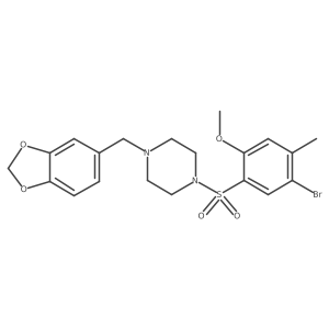 1-(1,3-Benzodioxol-5-ylmethyl)-4-[(5-bromo-2-methoxy-4-methylphenyl)sulfonyl]piperazine结构式