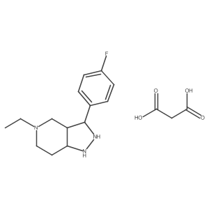 1h-Pyrazolo[4,3-c]pyridine,5-ethyl-3-(4-fluorophenyl)-4,5,6,7-tetrahydro-,propanedioate结构式