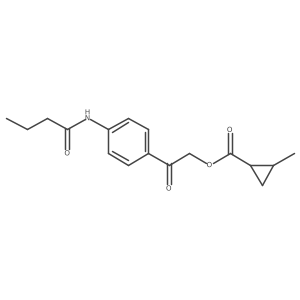 [2-[4-(Butanoylamino)phenyl]-2-oxoethyl] 2-methylcyclopropane-1-carboxylate Structure
