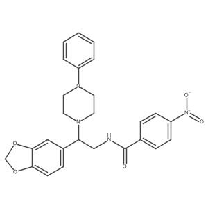 N-[2-(1,3-benzodioxol-5-yl)-2-(4-phenylpiperazin-1-yl)ethyl]-4-nitrobenzamide结构式