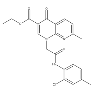 Ethyl 1-(2-((2-chloro-4-methylphenyl)amino)-2-oxoethyl)-7-methyl-4-oxo-1,4-dihydro-1,8-naphthyridine-3-carboxylate结构式