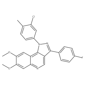 1-(3-chloro-4-methylphenyl)-3-(4-fluorophenyl)-7,8-dimethoxy-1H-pyrazolo[4,3-c]quinoline结构式