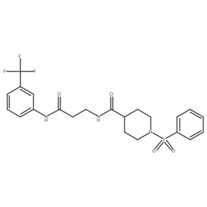 N-(3-oxo-3-{[3-(trifluoromethyl)phenyl]amino}propyl)-1-(phenylsulfonyl)piperidine-4-carboxamide Structure