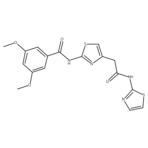 3,5-dimethoxy-N-(4-(2-oxo-2-(thiazol-2-ylamino)ethyl)thiazol-2-yl)benzamide结构式
