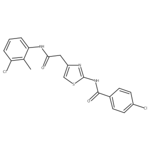 4-chloro-N-(4-{[(3-chloro-2-methylphenyl)carbamoyl]methyl}-1,3-thiazol-2-yl)benzamide Structure
